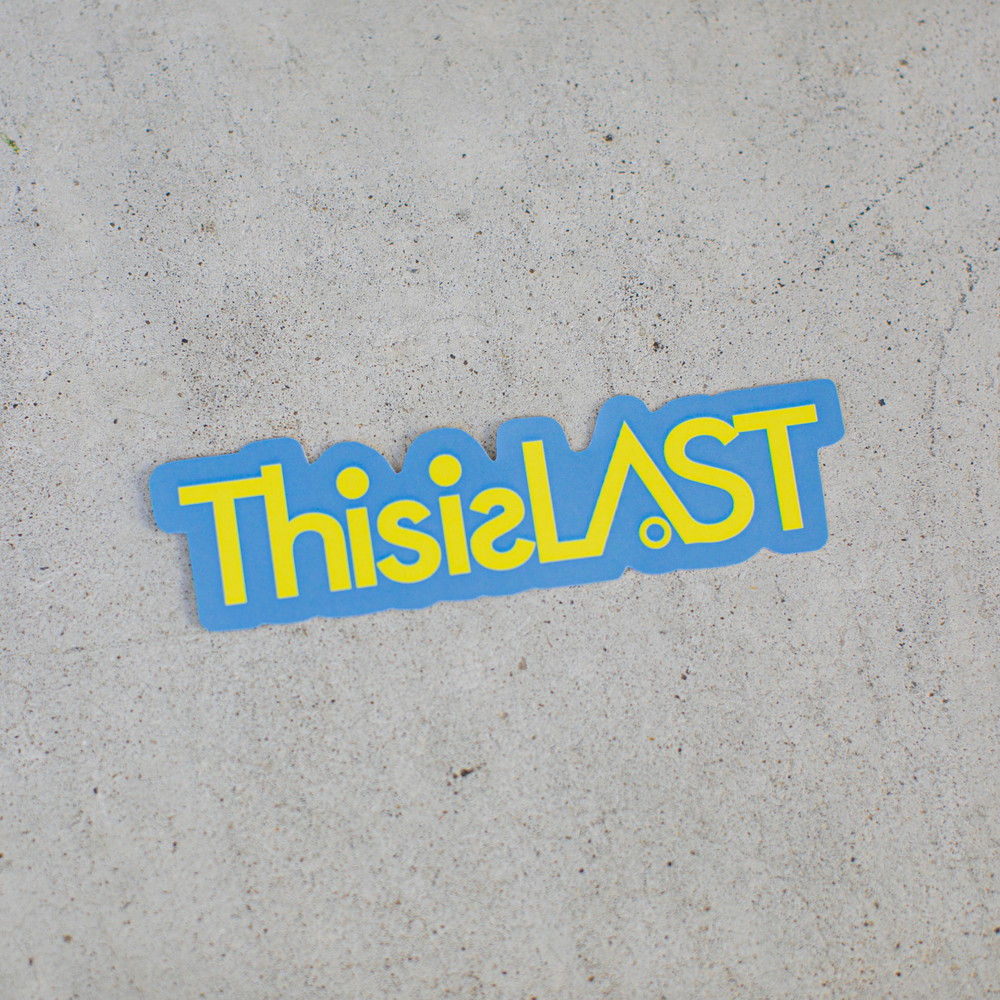 ロゴステッカー [アシッドブルー×イエロー]