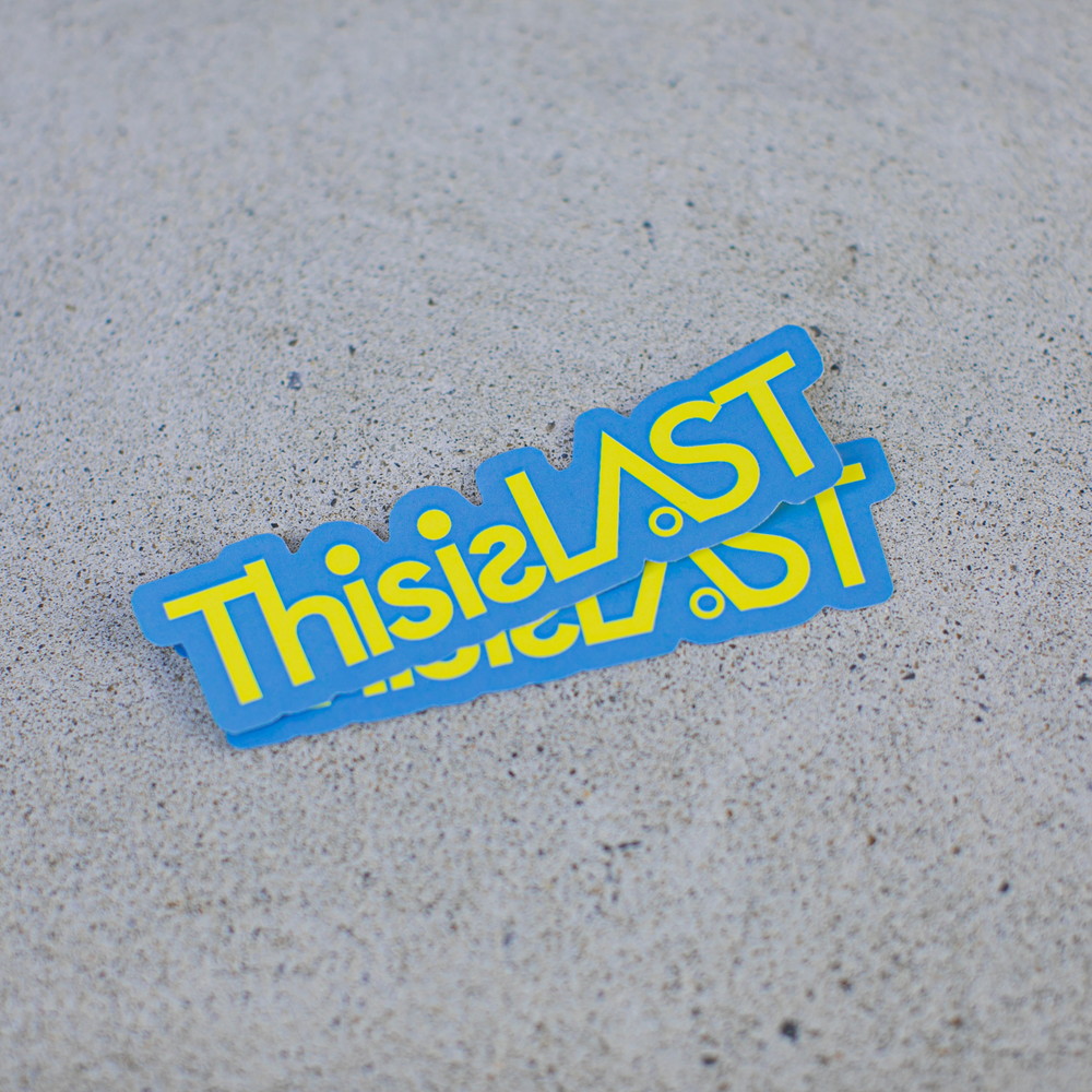 ロゴステッカー [アシッドブルー×イエロー]