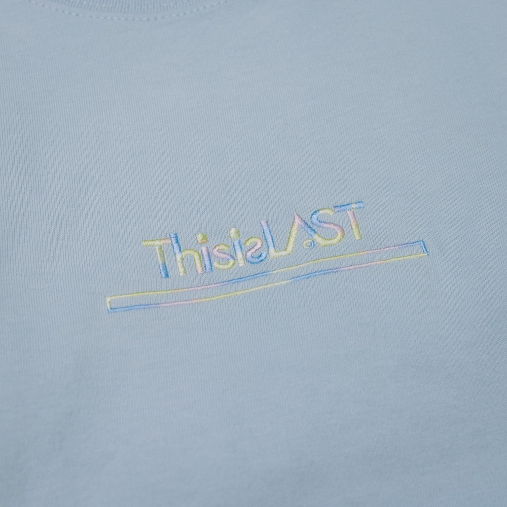 【Limited】マーブル刺繍ロゴTシャツ [フロストブルー]