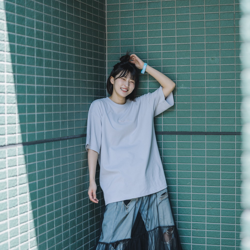 【Limited】マーブル刺繍ロゴTシャツ [フロストパープル]