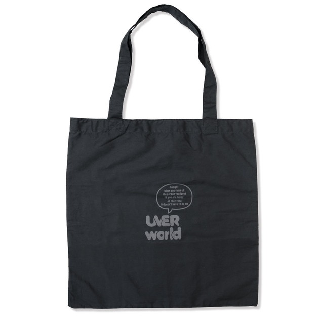 Messageトートバッグ/ブラック×グレー