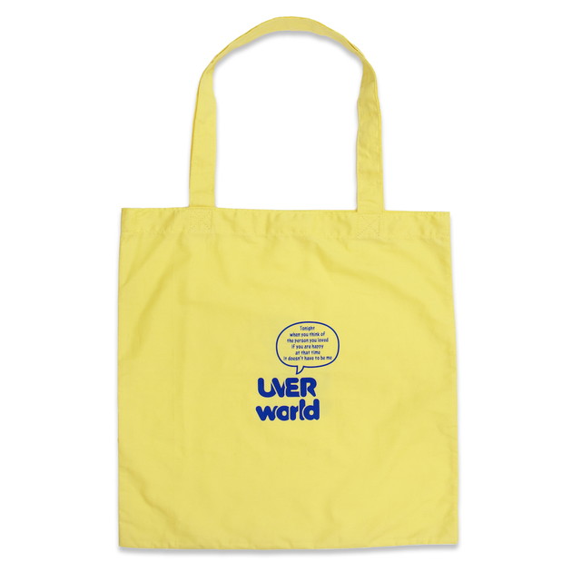 Messageトートバッグ/イエロー×ネイビー