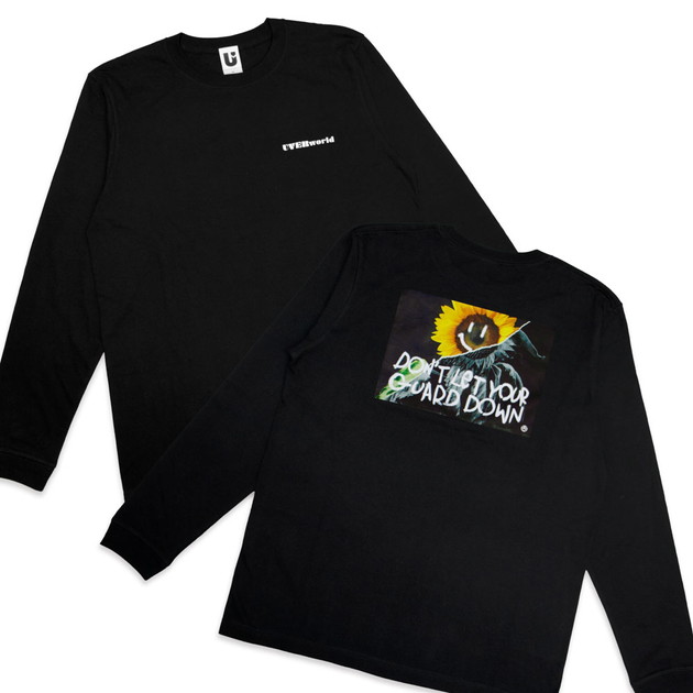 ロングスリーブTシャツ (ひまわり)/ブラック