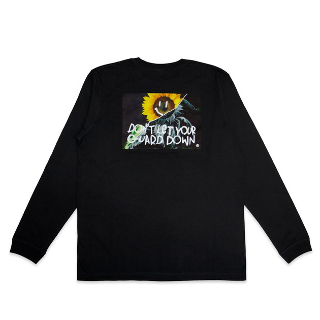 ロングスリーブTシャツ (ひまわり)/ブラック