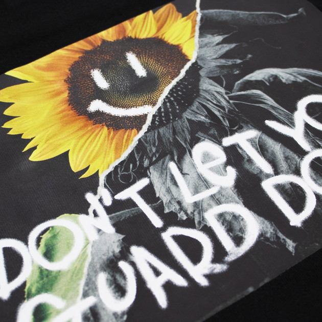 ロングスリーブTシャツ (ひまわり)/ブラック