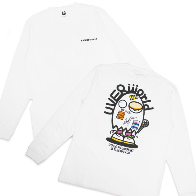 ロングスリーブTシャツ (FOOTPRINT)/ホワイト