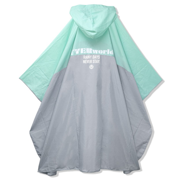 レインポンチョ（ミント×グレー）【Lサイズ】