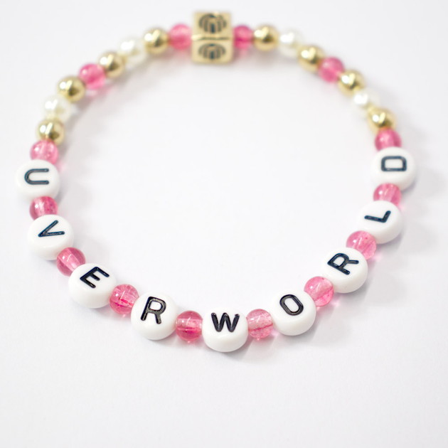 ビーズブレスレットA/ロゴ（ピンク）