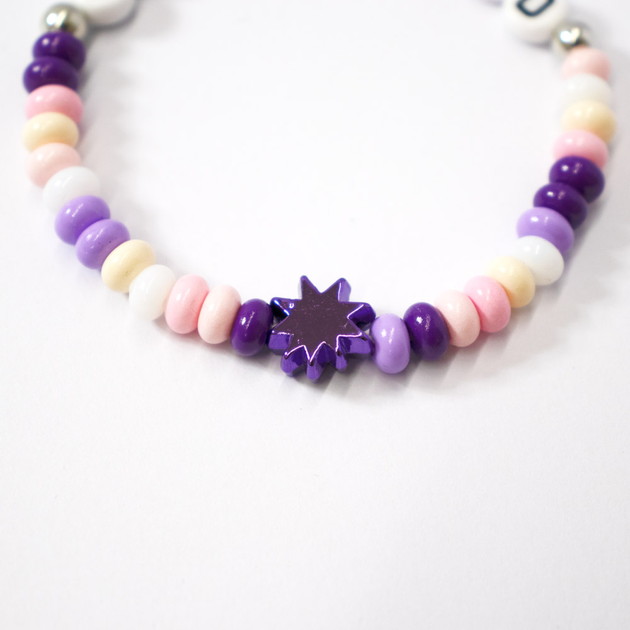 ビーズブレスレットB/スター（パープル）