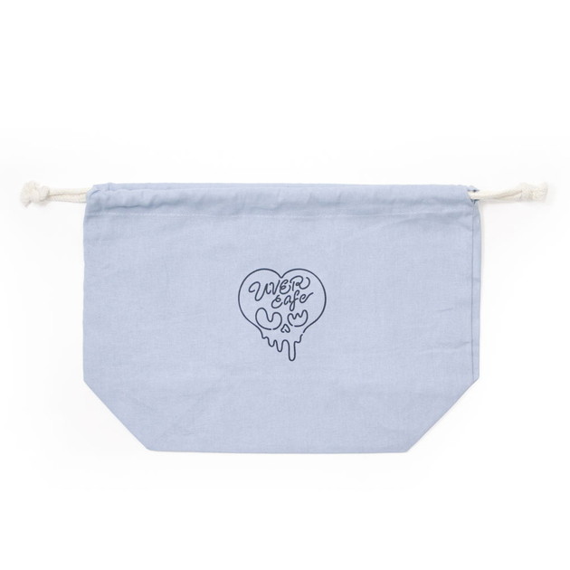 巾着ポーチ/M（サックスブルー）