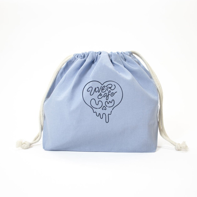 巾着ポーチ/M（サックスブルー）