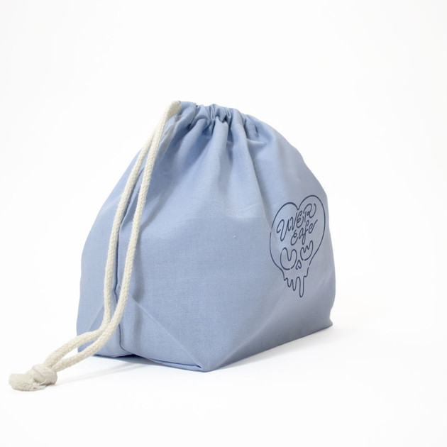 巾着ポーチ/M（サックスブルー）