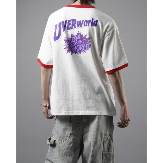 UVERworld×SAINT Mxxxxxx RINGER T-SHIRT（ホワイト×レッド）