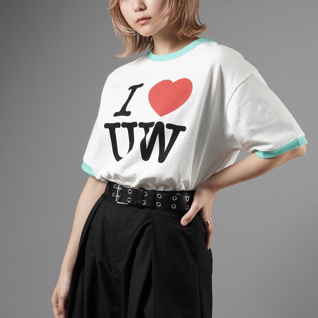UVERworld×SAINT Mxxxxxx RINGER T-SHIRT（ホワイト×ターコイズ）