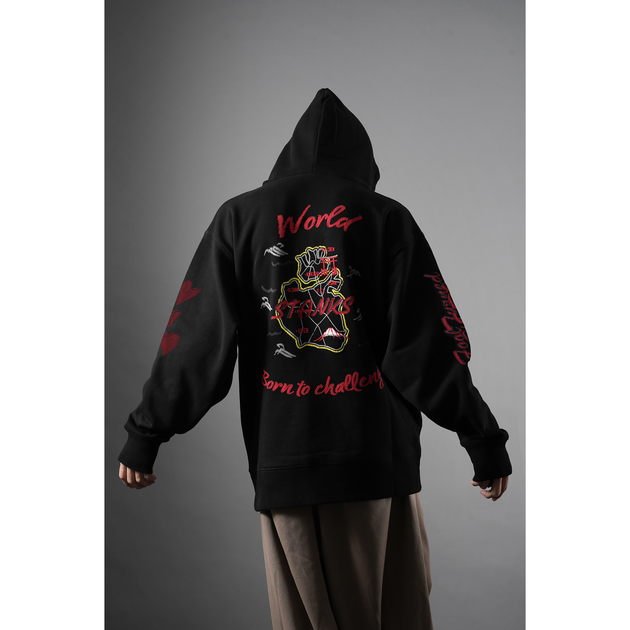 【信人 Produce】HEART WORLD HOODIE（ブラック）