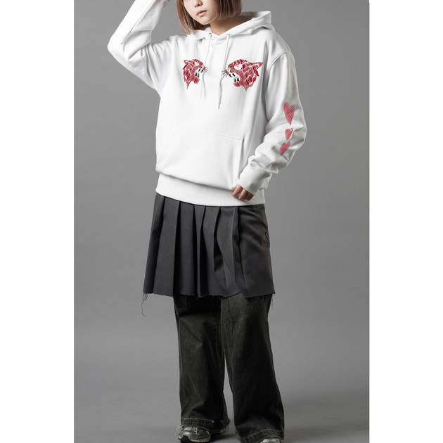 【信人 Produce】HEART WORLD HOODIE（ホワイト）