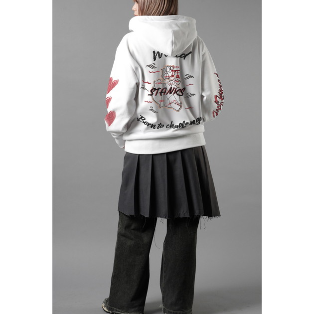 【信人 Produce】HEART WORLD HOODIE（ホワイト）