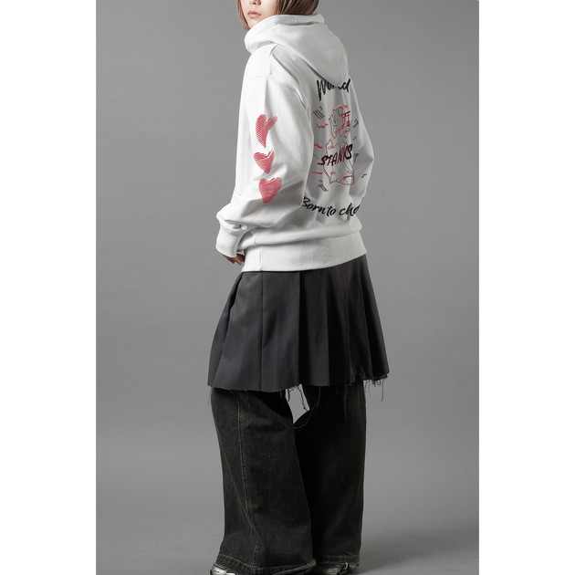 【信人 Produce】HEART WORLD HOODIE（ホワイト）