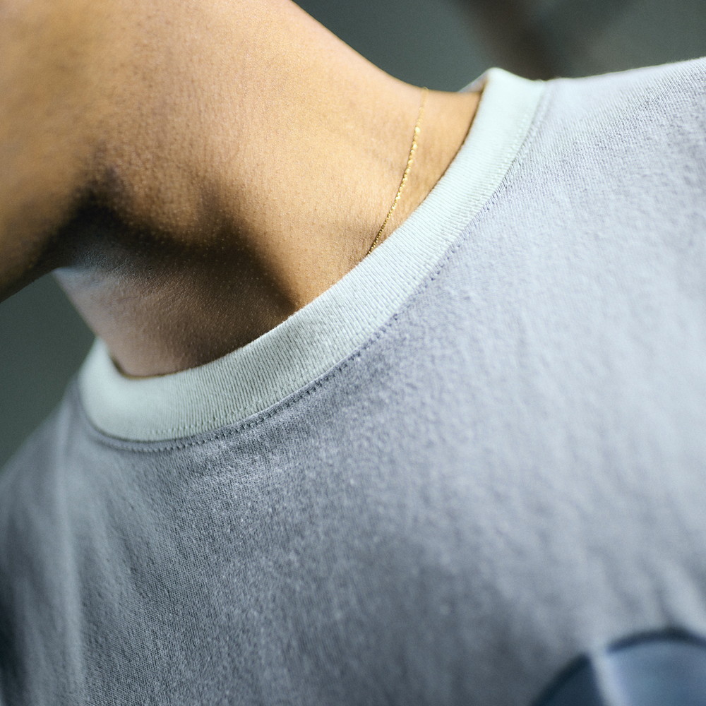 Logo Ringer T-shirt “replica ZERO” [White x Gray]