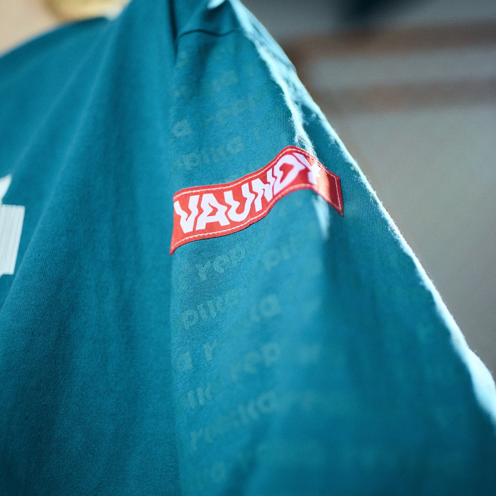 Long Sleeve Patterned T-shirt “replica ZERO”[Blue Green]