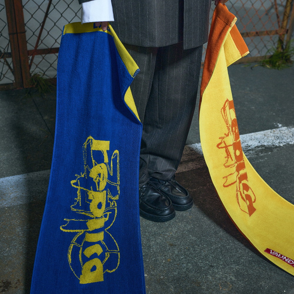 Logo Jacquard Towel “replica ZERO”[Navy x Yellow]