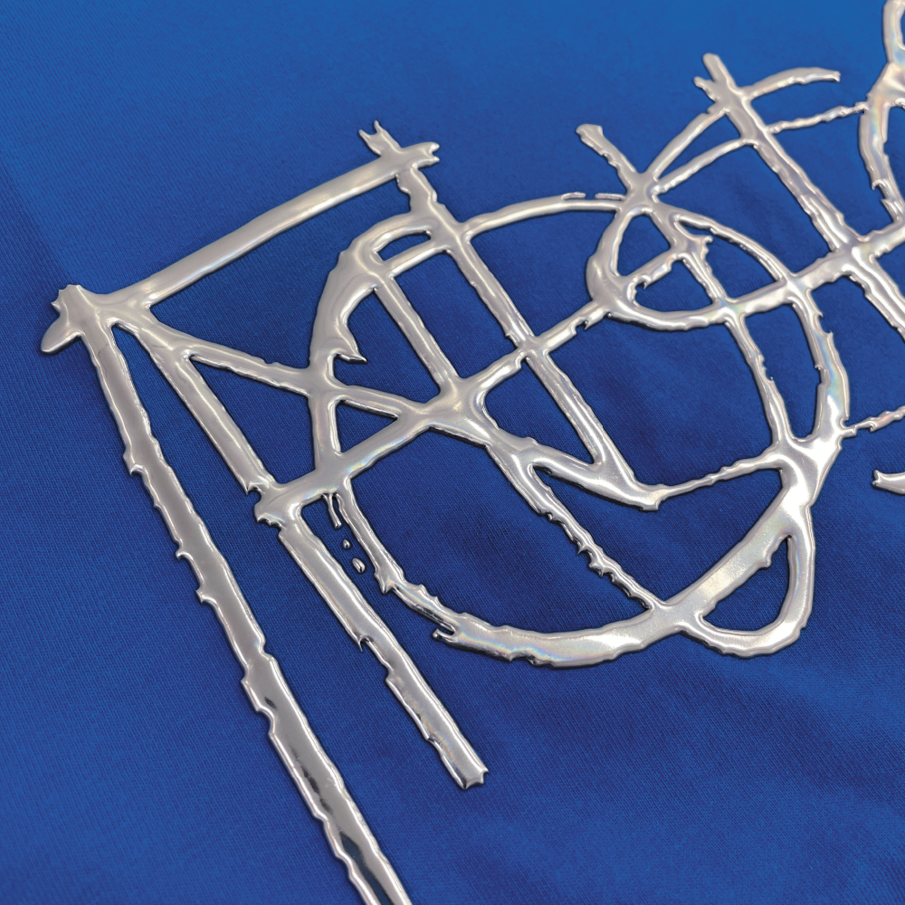 Metal Logo T-shirt "FUSION"［Blue］