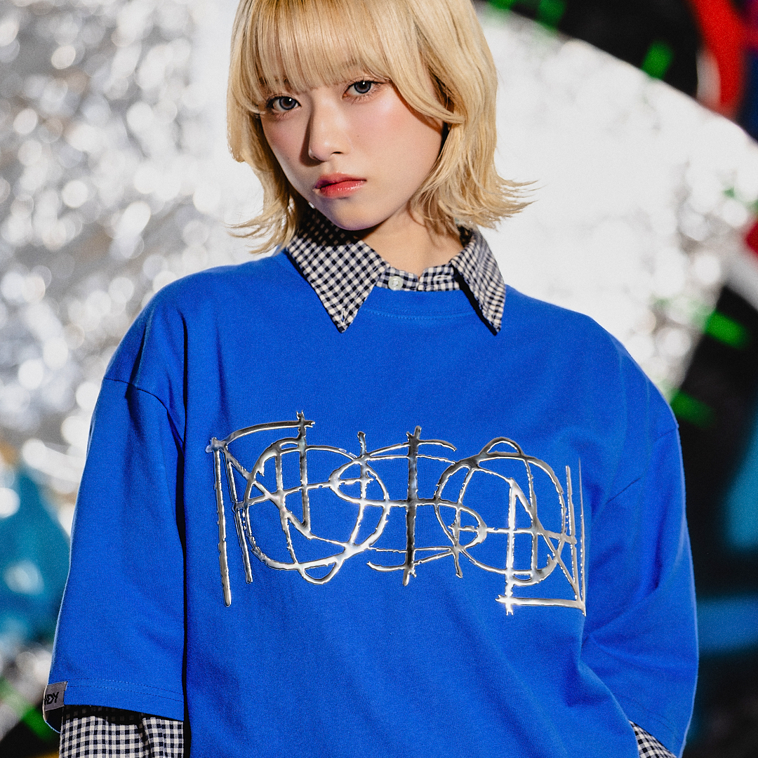 Metal Logo T-shirt "FUSION"［Blue］