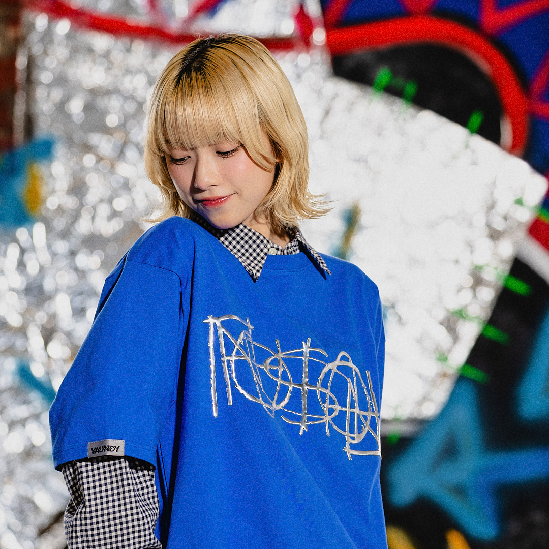 Metal Logo T-shirt "FUSION"［Blue］