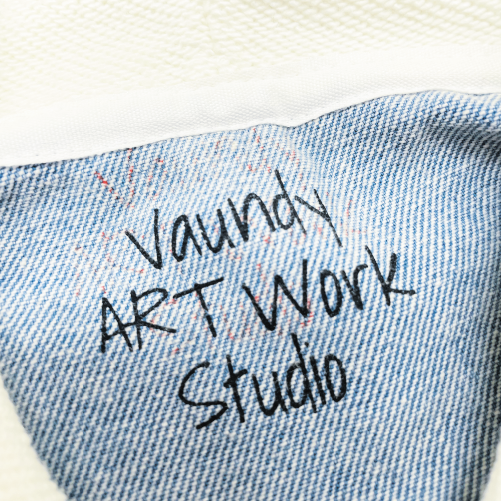 Logo Hoodie "FUSION" ［White × Denim］