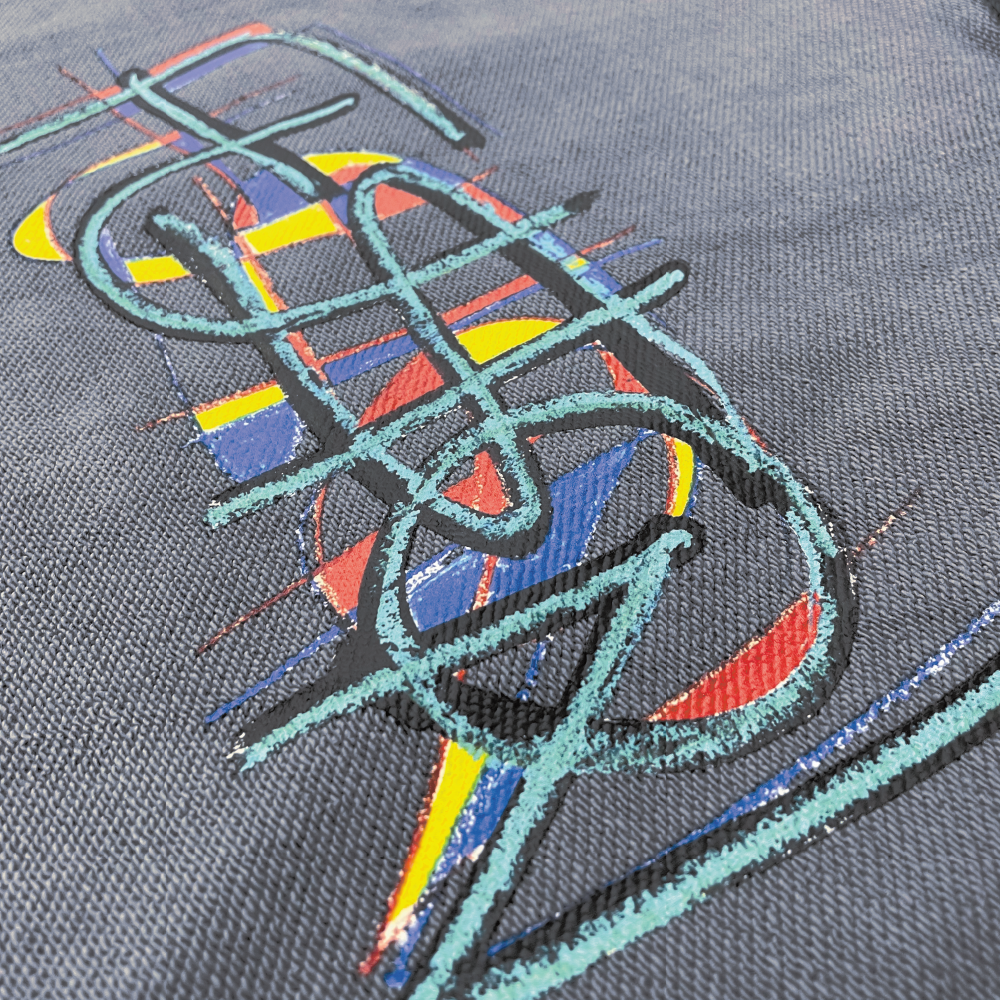 Logo Hoodie "FUSION" ［Gray × Denim］