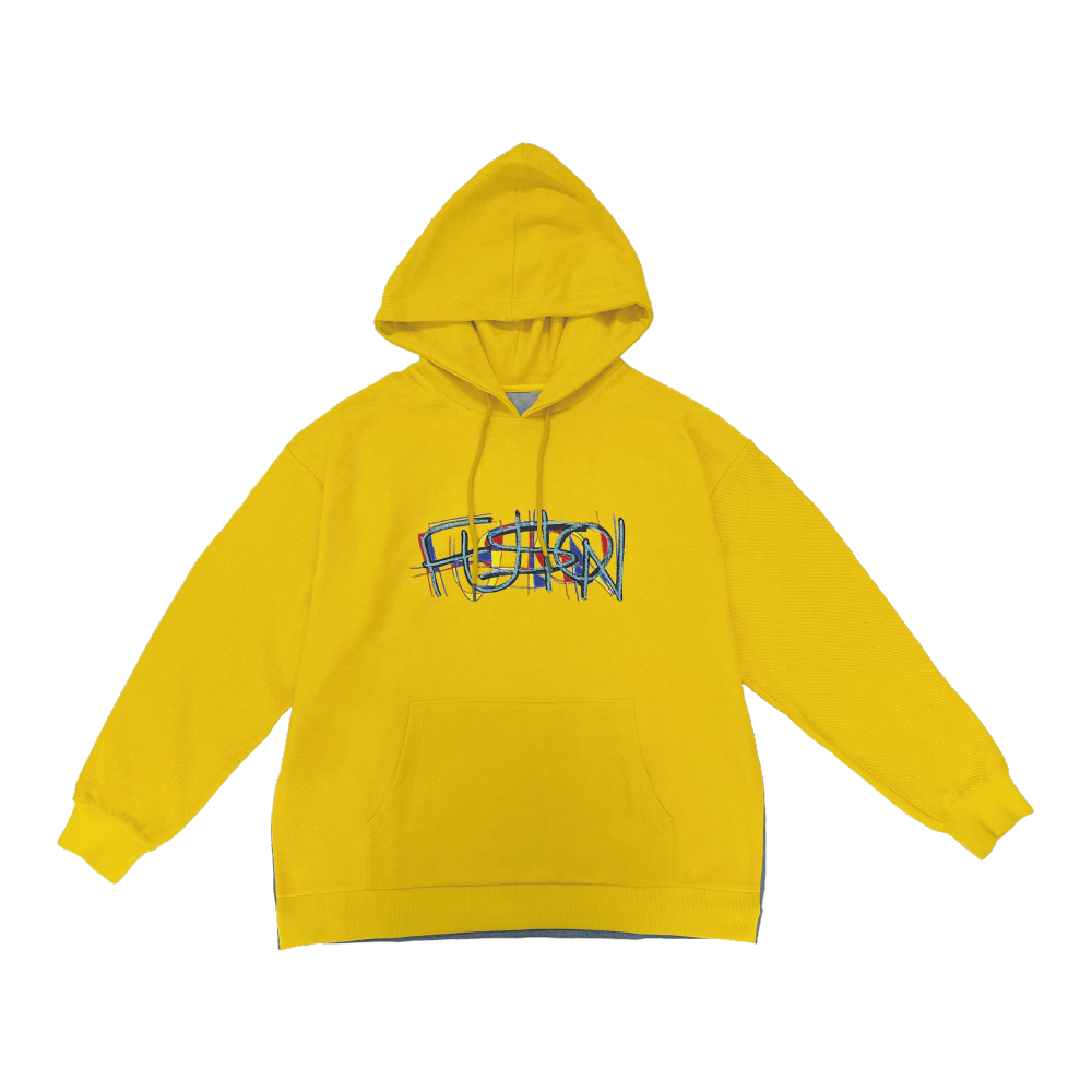 【VAWS limited】Logo Hoodie "FUSION" ［Yellow × Denim］