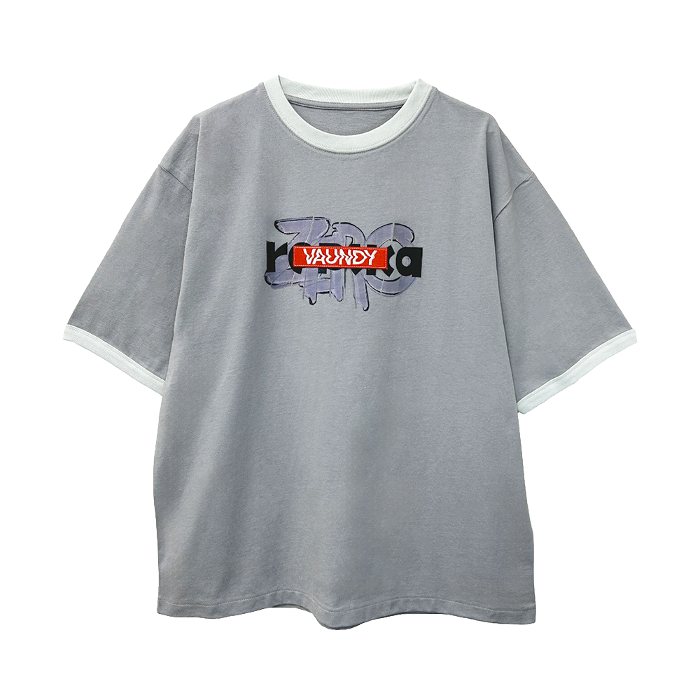 Logo Ringer T-shirt “replica ZERO” [White x Gray]