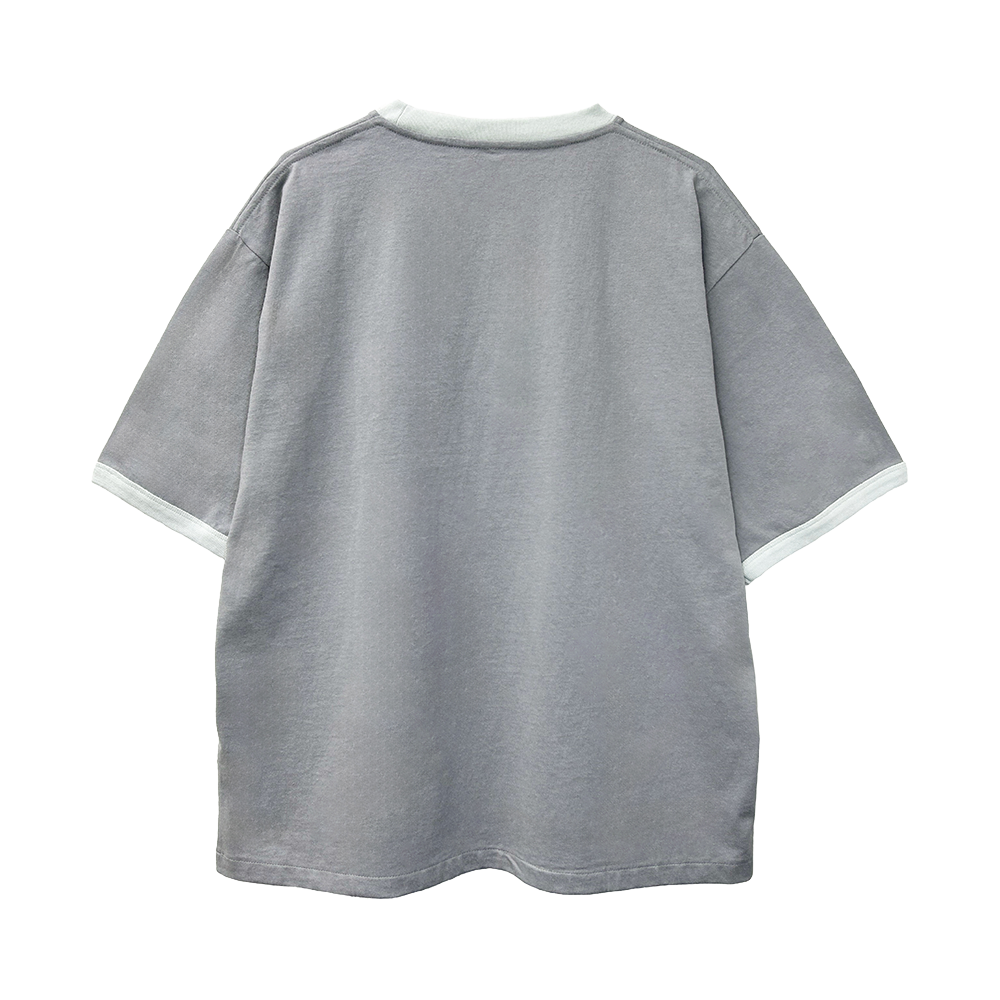 Logo Ringer T-shirt “replica ZERO” [White x Gray]