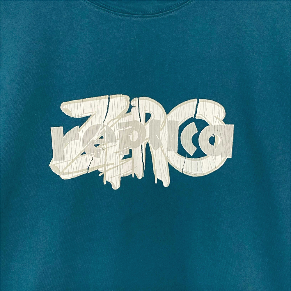 Long Sleeve Patterned T-shirt “replica ZERO”[Blue Green]