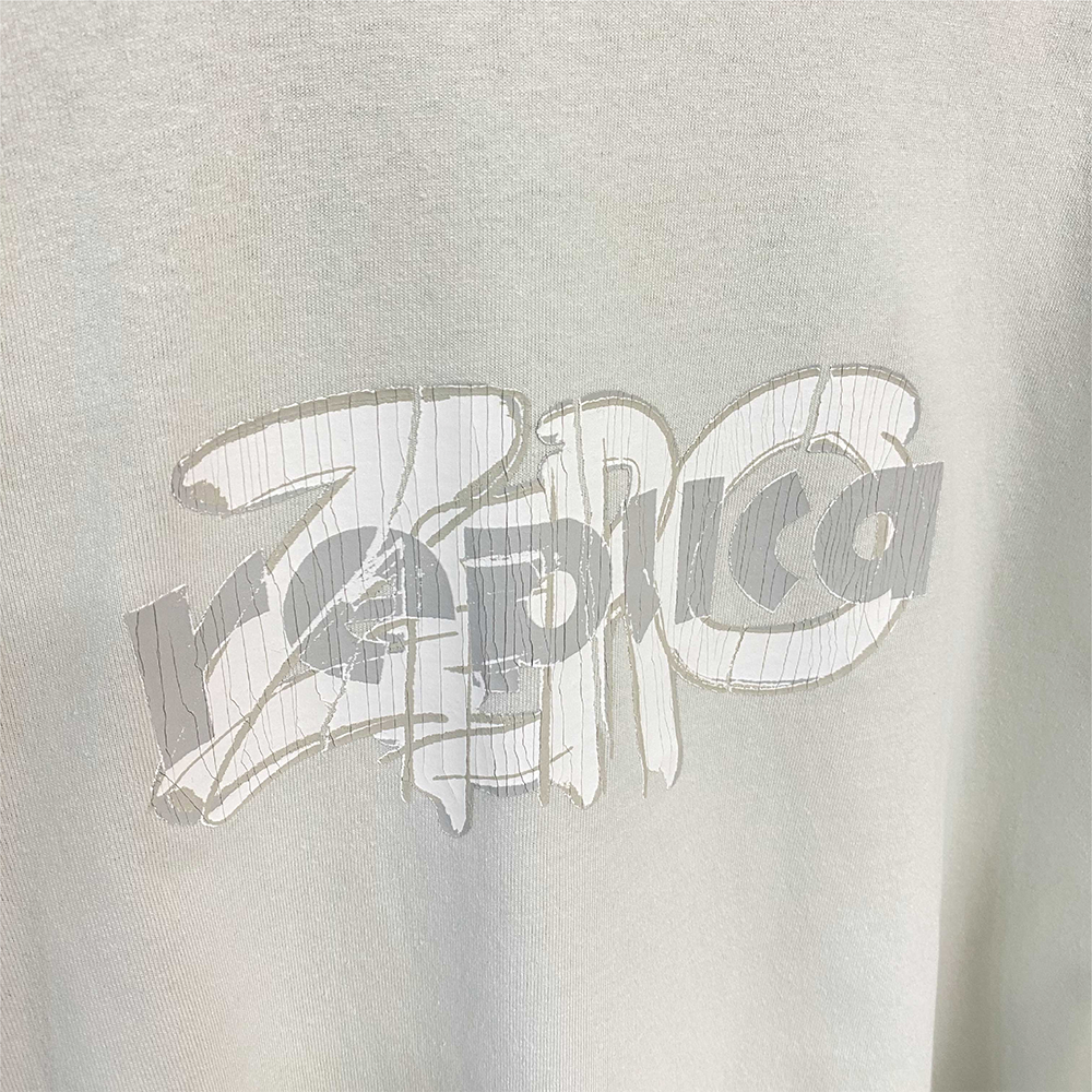Long Sleeve Patterned T-shirt “replica ZERO”[Light Gray]