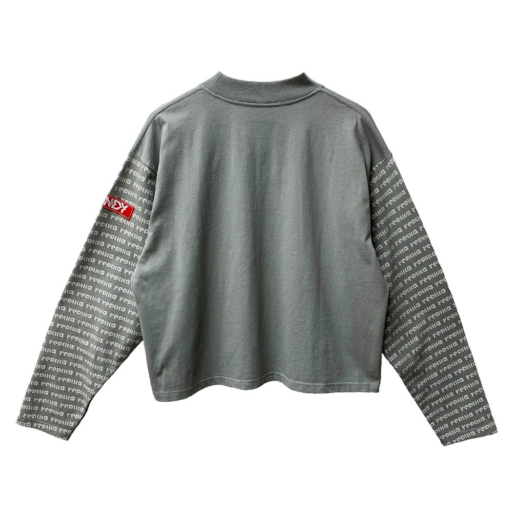 【VAWS limited】Long Sleeve Patterned T-shirt “replica ZERO”[Charcoal Gray]