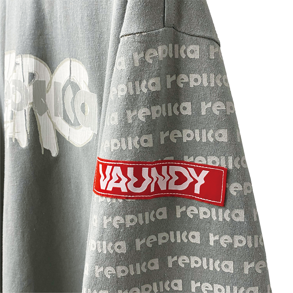 【VAWS limited】Long Sleeve Patterned T-shirt “replica ZERO”[Charcoal Gray]