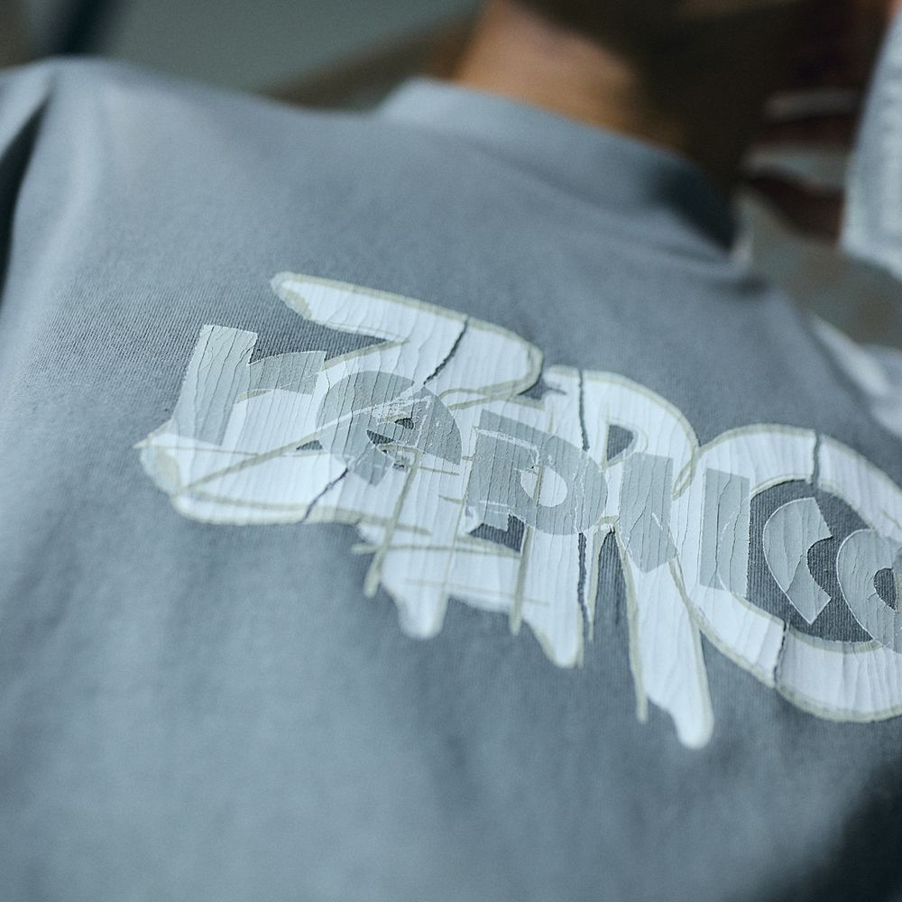【VAWS limited】Long Sleeve Patterned T-shirt “replica ZERO”[Charcoal Gray]