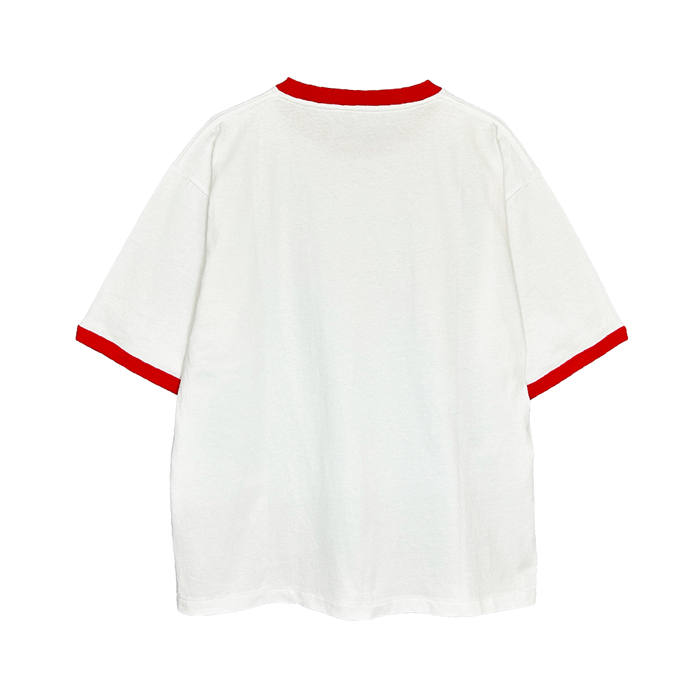Logo Ringer T-shirt “replica ZERO” [Red x White]