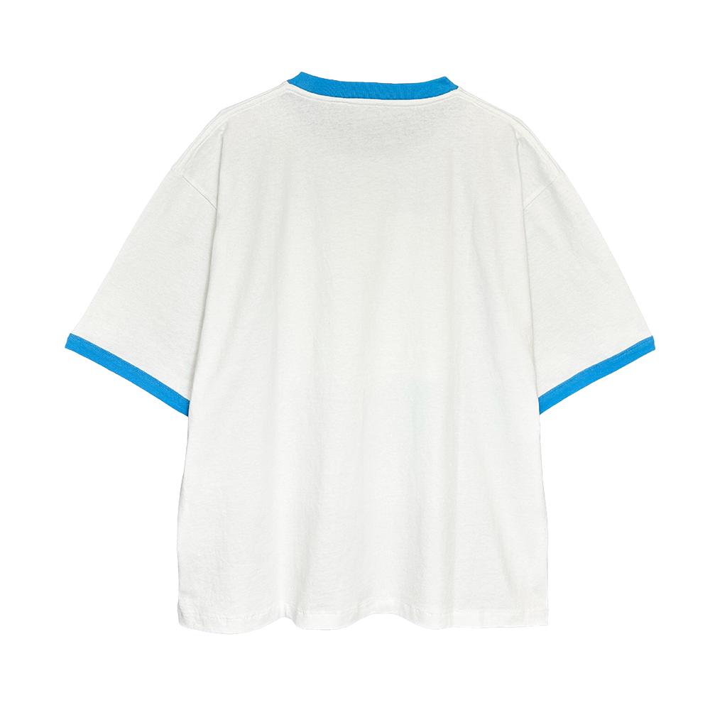 【VAWS limited】Logo Ringer T-shirt “replica ZERO”[White x Blue]