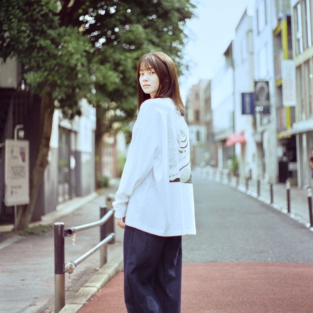 Long Sleeve T-shirts “SHINKOKYU”[White ]