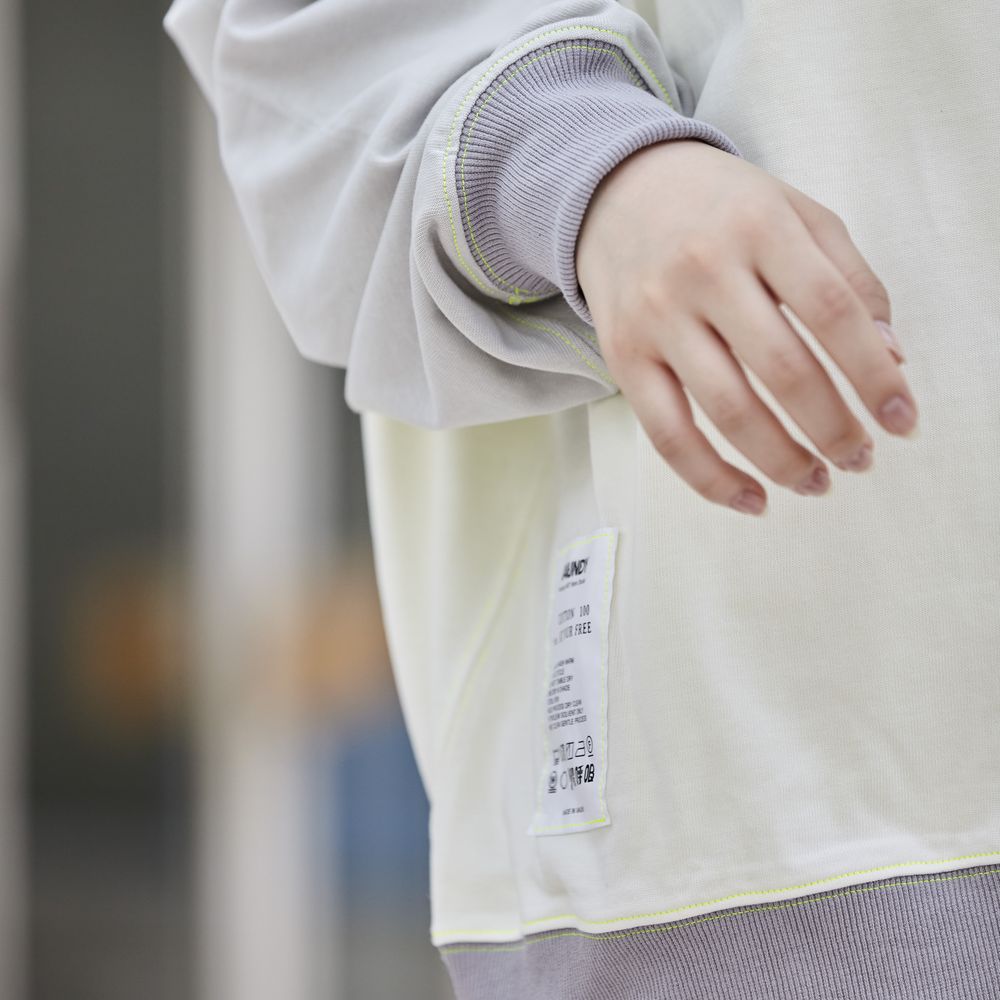 【Limited】Long Sleeve Polo Shirts “SHINKOKYU”[White x Light Gray ]