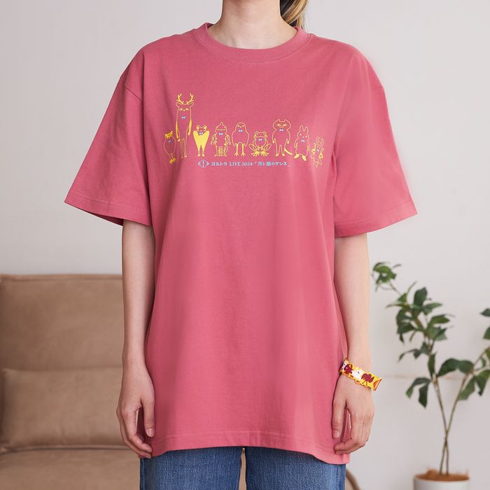 「月と猫のダンス」再び踊る動物Tシャツ<赤>