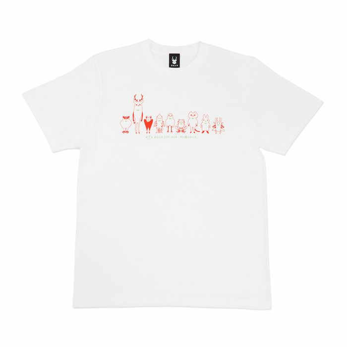 「月と猫のダンス」再び踊る動物Tシャツ＜白＞