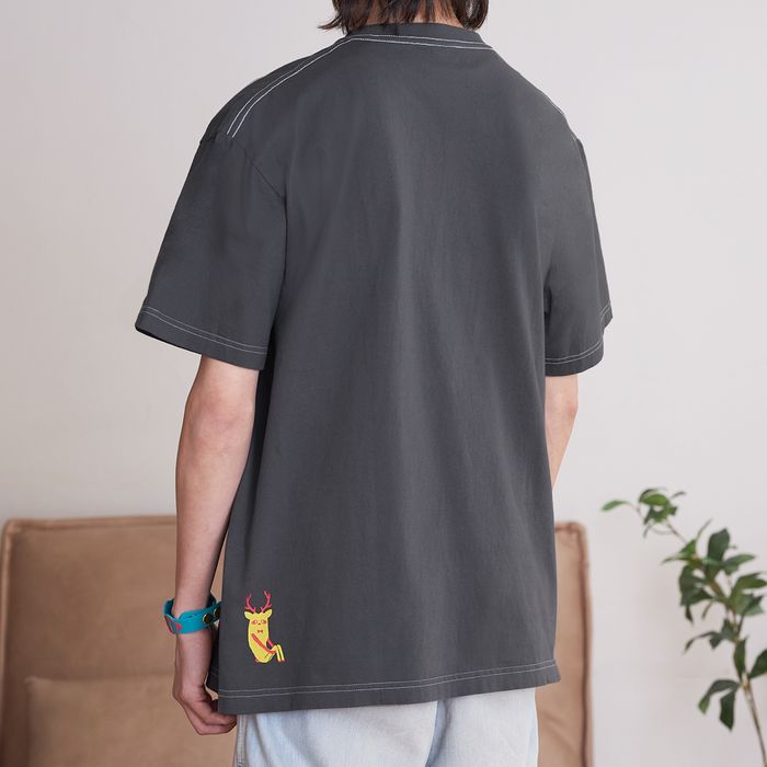 「月と猫のダンス」再び踊る動物Tシャツ＜グレー＞【後書き会員限定】