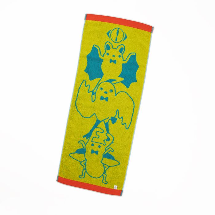 「月と猫のダンス」再び踊る動物ジャガードタオル<青緑>【後書き会員限定】