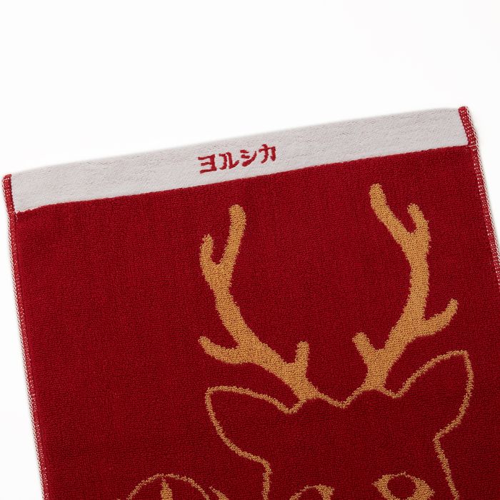 「月と猫のダンス」再び踊る動物ジャガードタオル＜赤＞