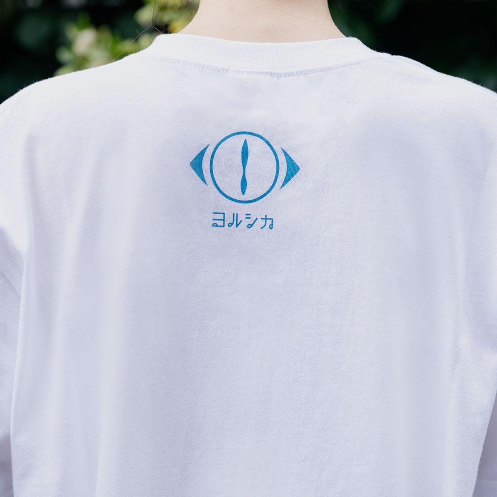 「月と猫のダンス」踊る動物Tシャツ〈白〉