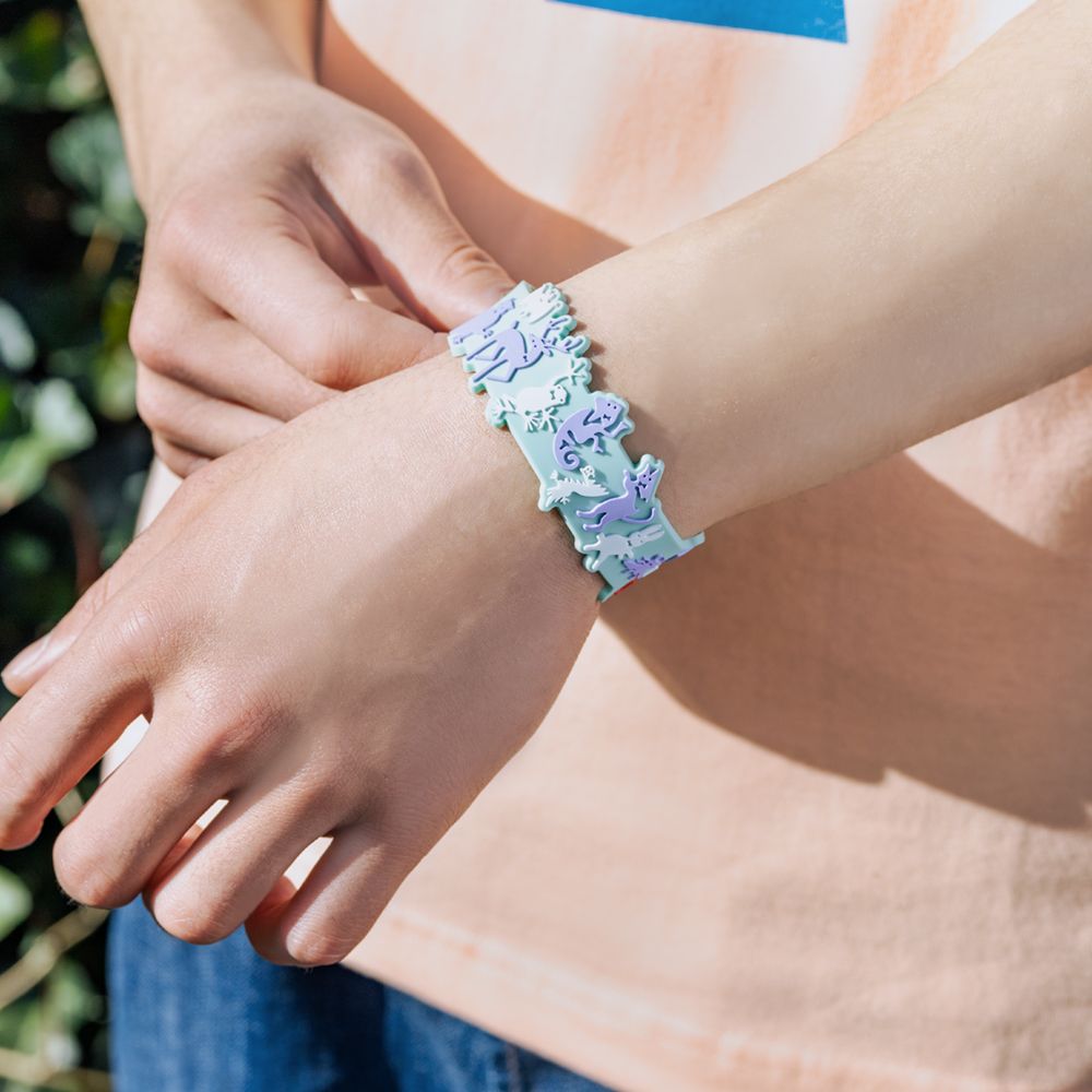 「月と猫のダンス」踊る動物ラバーバンド〈黄緑〉