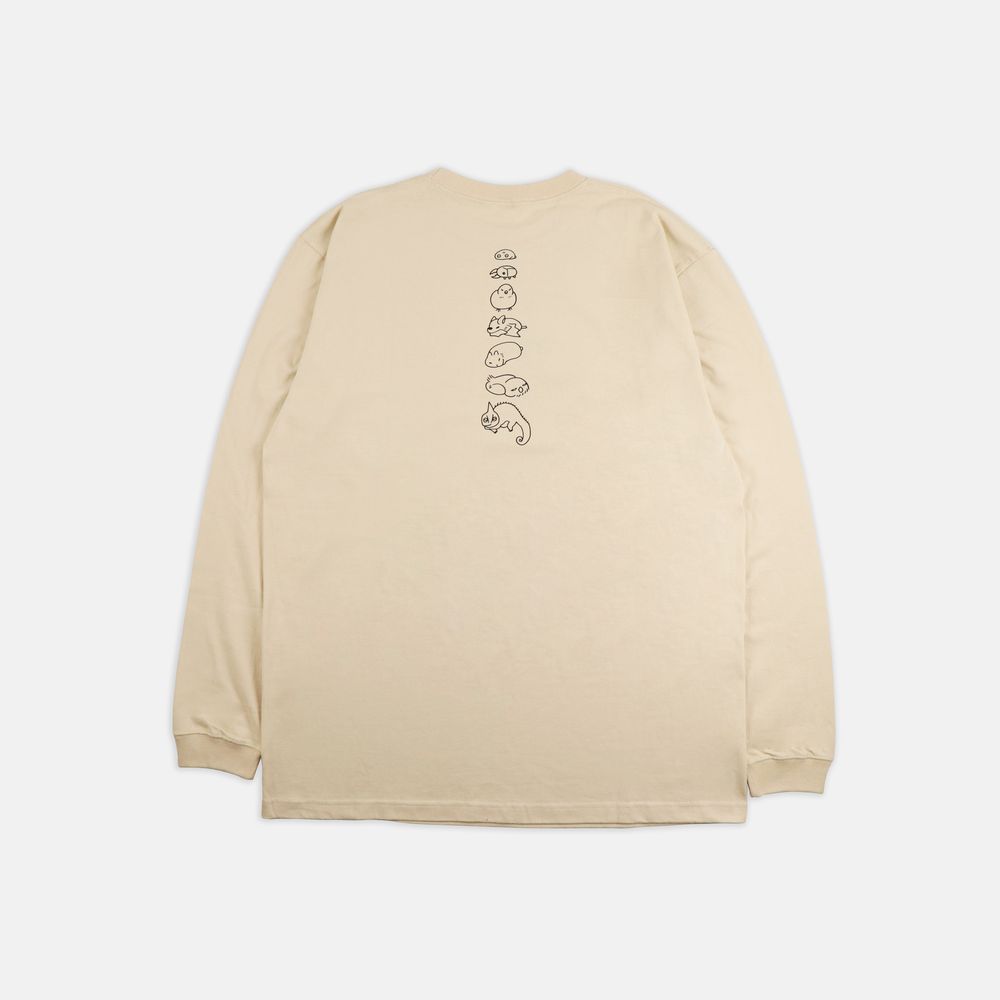 suisデザイン「月と猫のダンス(踊らない)」ロングTシャツ〈しっく〉